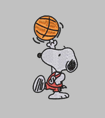 Snoopy Basketball Embroidery Design File | Digital Download | 6 Sizes & 7 Formats Included Threaded Dreams