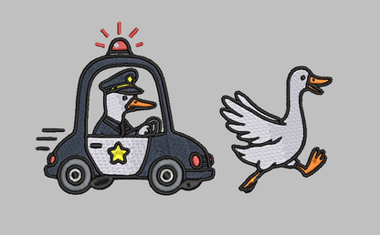 Silly Goose On The Loose Embroidery Design File | Digital Download | 6 Sizes & 7 Formats Included Threaded Dreams
