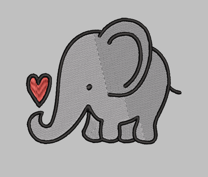Elephant Love Embroidery Design File | Digital Download | 6 Sizes & 7 Formats Included Threaded Dreams