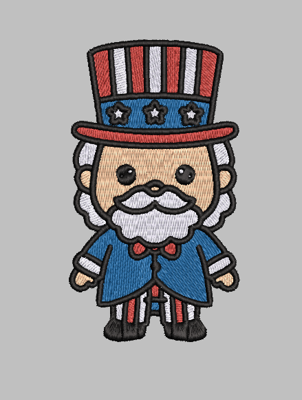 Uncle Sam Embroidery Design File | Digital Download | 6 Sizes & 7 Formats Included Threaded Dreams