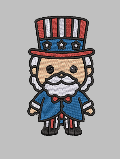 Uncle Sam Embroidery Design File | Digital Download | 6 Sizes & 7 Formats Included Threaded Dreams