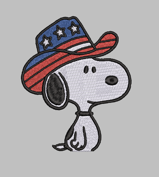 Snoopy USA Embroidery Design File | Digital Download | 6 Sizes & 7 Formats Included Threaded Dreams