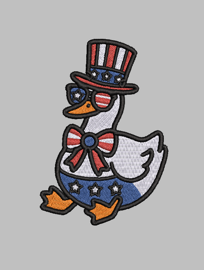 Patriotic Duck Embroidery Design File | Digital Download | 6 Sizes & 7 Formats Included Threaded Dreams