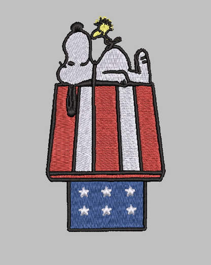 Snoopy USA Doghouse Embroidery Design File | Digital Download | 6 Sizes & 7 Formats Included Threaded Dreams