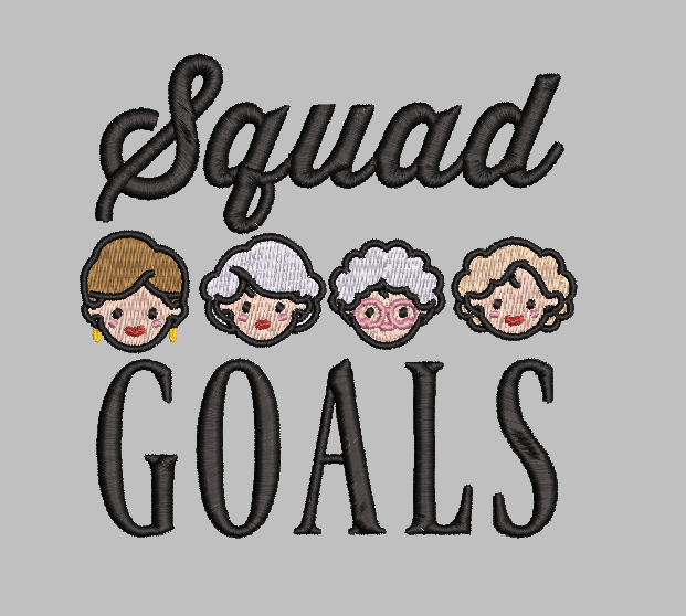 Squad Goals Embroidery Design File | Digital Download | 6 Sizes & 7 Formats Included Threaded Dreams