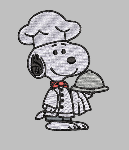 Chef Snoopy Embroidery Design File | Digital Download | 6 Sizes & 7 Formats Included Threaded Dreams