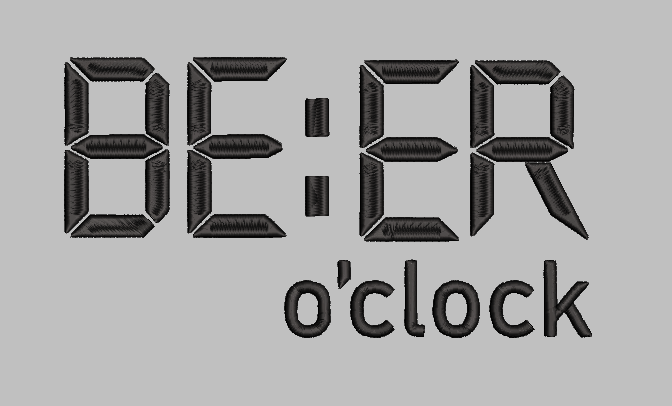 Beer O'Clock Embroidery Design File | Digital Download | 6 Sizes & 7 Formats Included Threaded Dreams