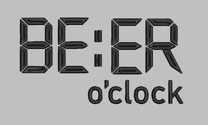 Beer O'Clock Embroidery Design File | Digital Download | 6 Sizes & 7 Formats Included Threaded Dreams
