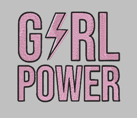 Girl Power Bolt Embroidery Design File | Digital Download | 6 Sizes & 7 Formats Included Threaded Dreams