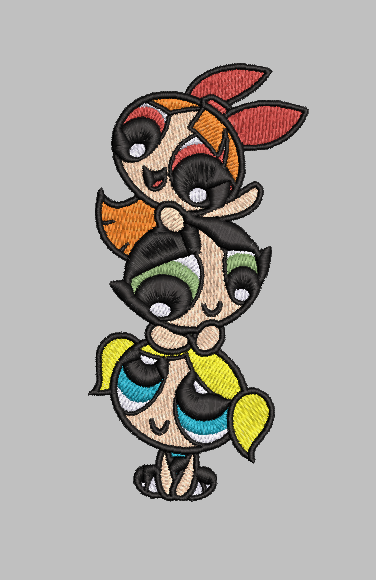 Powerpuff Girls Embroidery Design File | Digital Download | 6 Sizes & 7 Formats Included Threaded Dreams