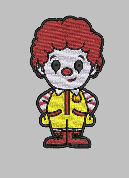 Ronald McDonald Embroidery Design File | Digital Download | 6 Sizes & 7 Formats Included Threaded Dreams