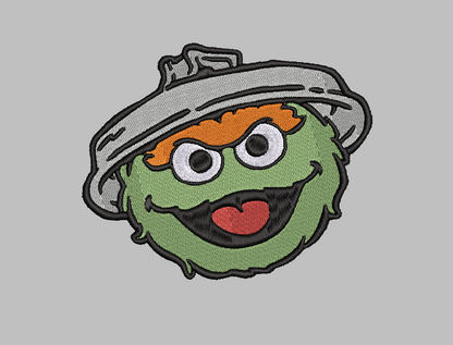 Oscar Face Sesame Street Embroidery Design File | Digital Download | 6 Sizes & 7 Formats Included Threaded Dreams