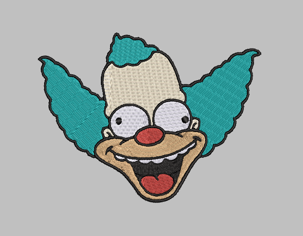 Krusty The Clown Embroidery Design File | Digital Download | 6 Sizes & 7 Formats Included Threaded Dreams