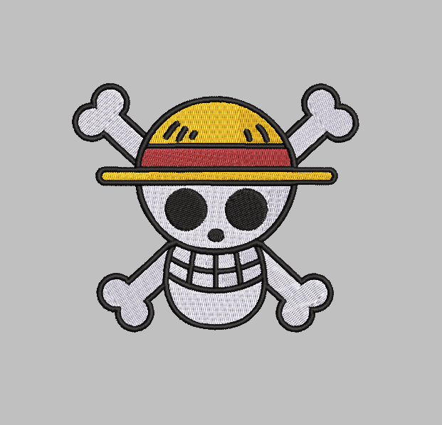 Anime Skull Embroidery Design File | Digital Download | 6 Sizes & 7 Formats Included Threaded Dreams
