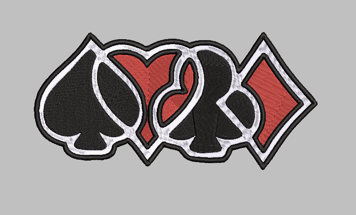 Playing Card Suits Embroidery Design File | Digital Download | 6 Sizes & 7 Formats Included Threaded Dreams