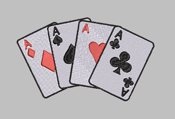 Poker Cards Embroidery Design File | Digital Download | 6 Sizes & 7 Formats Included Threaded Dreams