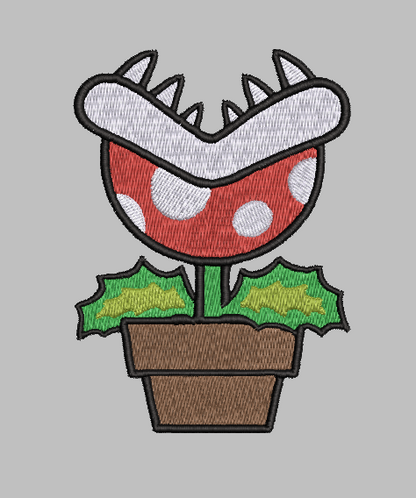 Piranha Plant Mario Embroidery Design File | Digital Download | 6 Sizes & 7 Formats Included Threaded Dreams