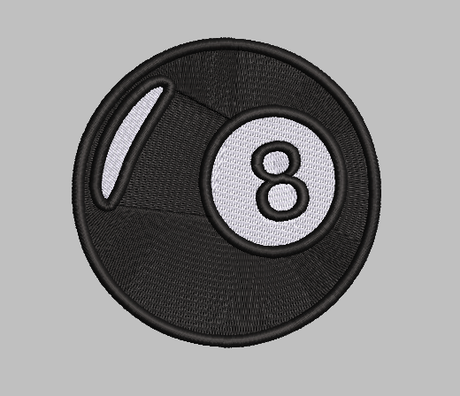 8 Ball Billiards Embroidery Design File | Digital Download | 6 Sizes & 7 Formats Included Threaded Dreams