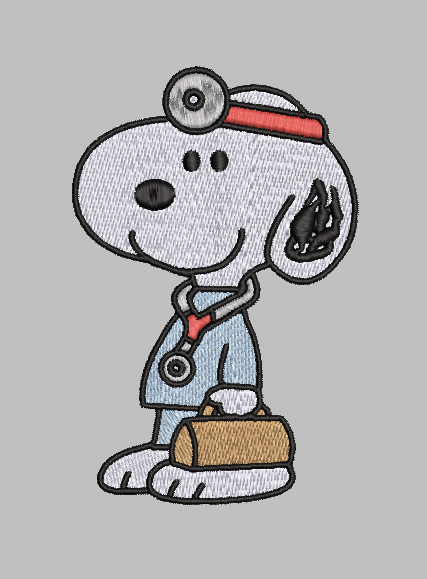 Doctor Snoopy Embroidery Design File | Digital Download | 6 Sizes & 7 Formats Included Threaded Dreams