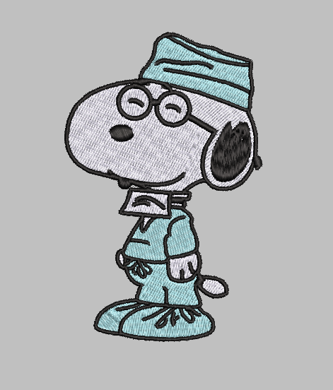 Surgeon Snoopy Embroidery Design File | Digital Download | 6 Sizes & 7 Formats Included Threaded Dreams