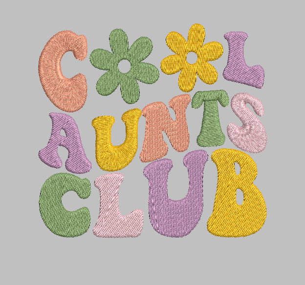 Cool Aunts Club Embroidery Design File | Digital Download | 6 Sizes & 7 Formats Included Threaded Dreams