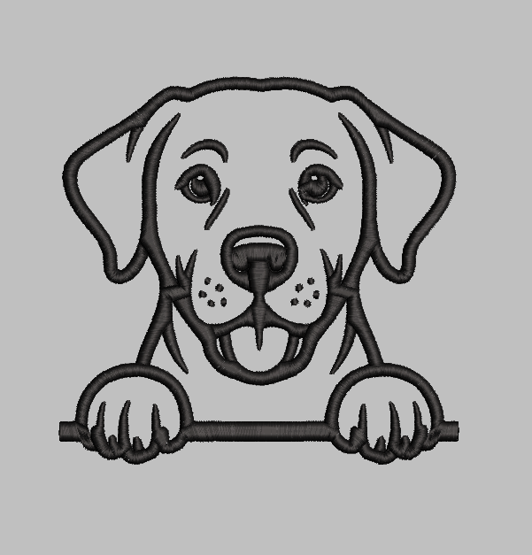 Peeking Lab Outline Embroidery Design File | Digital Download | 6 Sizes & 7 Formats Included Threaded Dreams