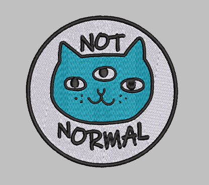 Not Normal Cat Embroidery Design File | Digital Download | 6 Sizes & 7 Formats Included Threaded Dreams