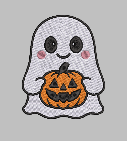 Halloween Ghost With Pumpkin Embroidery Design File | Digital Download | 6 Sizes & 7 Formats Included Threaded Dreams