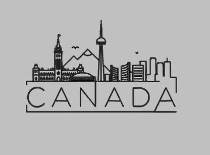 Canada Skyline Embroidery Design File | Digital Download | 6 Sizes & 7 Formats Included Threaded Dreams
