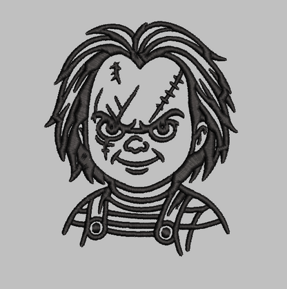 Chucky Doll Outline Embroidery Design File | Digital Download | 6 Sizes & 7 Formats Included Threaded Dreams