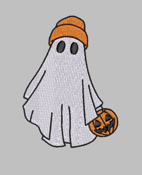 Ghost with Beanie Embroidery Design File | Digital Download | 6 Sizes & 7 Formats Included Threaded Dreams