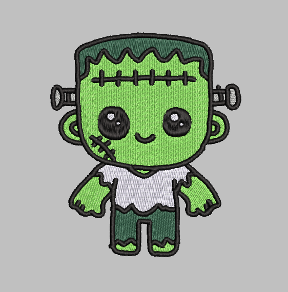 Kawaii Frankenstein Embroidery Design File | Digital Download | 6 Sizes & 7 Formats Included Threaded Dreams