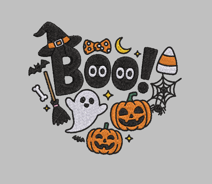 Spooky Boo Halloween Embroidery Design File | Digital Download | 6 Sizes & 7 Formats Included Threaded Dreams
