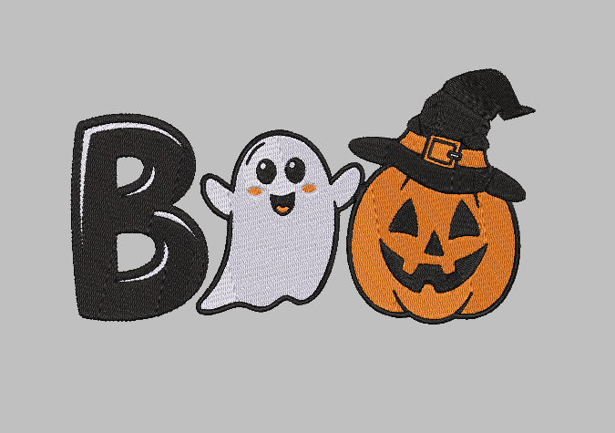 Cute Ghost Boo Embroidery Design File | Digital Download | 6 Sizes & 7 Formats Included Threaded Dreams