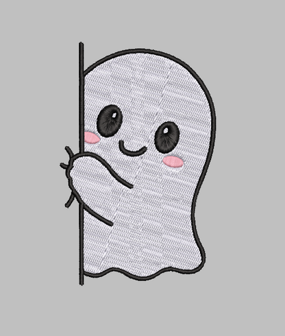 Ghost Peeking Embroidery Design File | Digital Download | 6 Sizes & 7 Formats Included Threaded Dreams