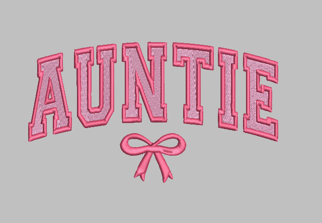 Auntie Bow Embroidery Design File | Digital Download | 6 Sizes & 7 Formats Included Threaded Dreams