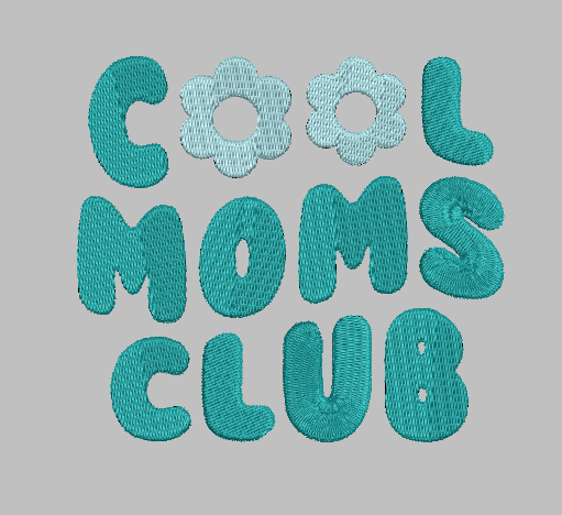Cool Moms Club Embroidery Design File | Digital Download | 6 Sizes & 7 Formats Included Threaded Dreams