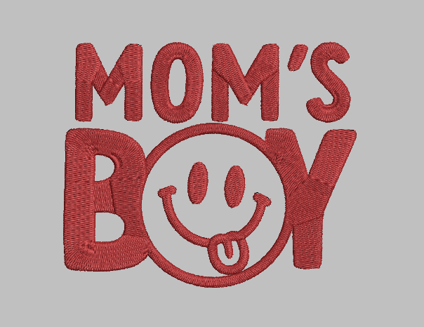 Mom's Boy Embroidery Design File | Digital Download | 6 Sizes & 7 Formats Included Threaded Dreams