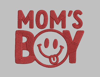 Mom's Boy Embroidery Design File | Digital Download | 6 Sizes & 7 Formats Included Threaded Dreams