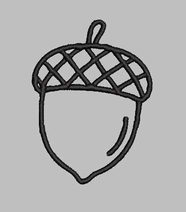 Acorn Outline Embroidery Design File | Digital Download | 4 Sizes & 7 Formats Included Threaded Dreams