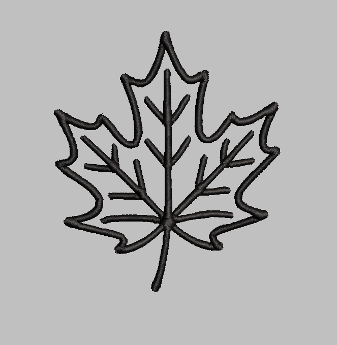 Maple Leaf Outline Embroidery Design File | Digital Download | 4 Sizes & 7 Formats Included Threaded Dreams
