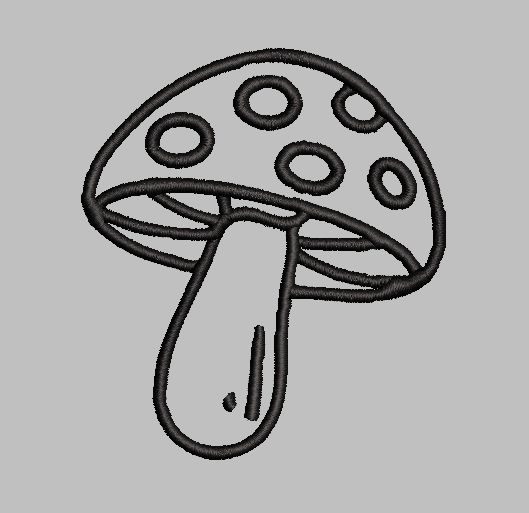 Mushroom Outline Embroidery Design File | Digital Download | 4 Sizes & 7 Formats Included Threaded Dreams