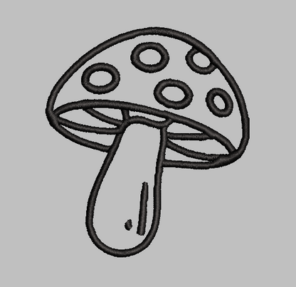Mushroom Outline Embroidery Design File | Digital Download | 4 Sizes & 7 Formats Included Threaded Dreams
