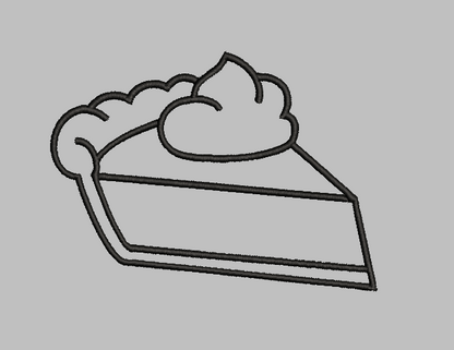Pumpkin Pie Outline Embroidery Design File | Digital Download | 4 Sizes & 7 Formats Included Threaded Dreams