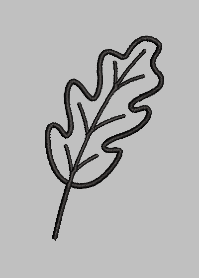Oak Leaf Outline Embroidery Design File | Digital Download | 4 Sizes & 7 Formats Included Threaded Dreams