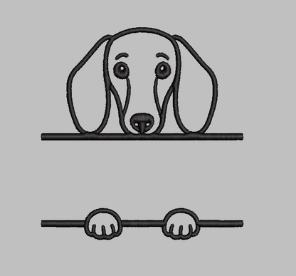 Dachshund Split Name Machine Embroidery Design File | Digital Download | 4 Sizes & 7 Formats Included Threaded Dreams