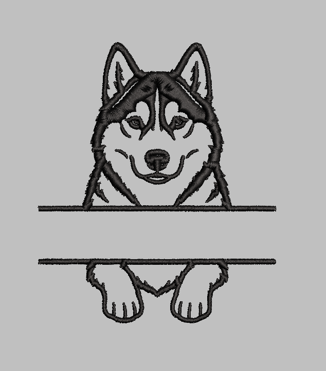 Husky Split Name Machine Embroidery Design File | Digital Download | 4 Sizes & 7 Formats Included Threaded Dreams