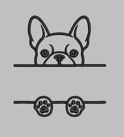 French Bulldog Split Name Machine Embroidery Design File | Digital Download | 4 Sizes & 7 Formats Included Threaded Dreams