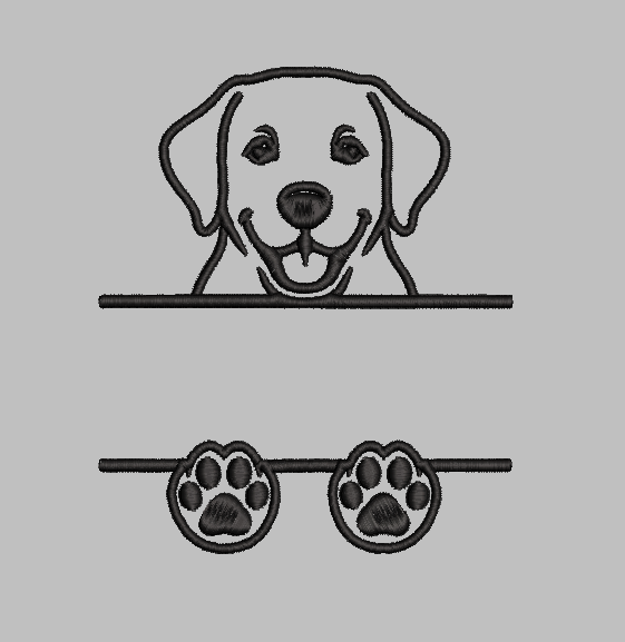 Labrador Split Name Machine Embroidery Design File | Digital Download | 4 Sizes & 7 Formats Included Threaded Dreams