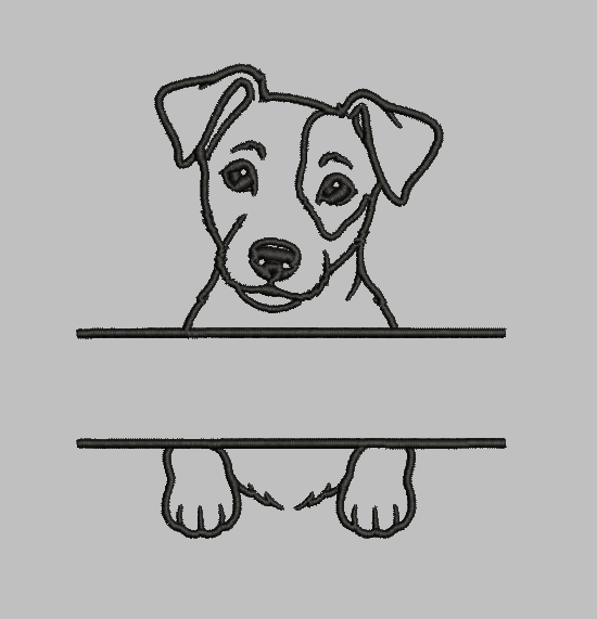 Jack Russell Split Name Machine Embroidery Design File | Digital Download | 4 Sizes & 7 Formats Included Threaded Dreams